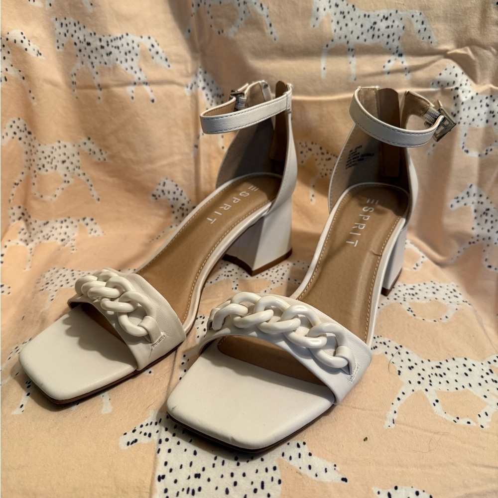 Esprit Block Heel Sandals with Chain Detail
